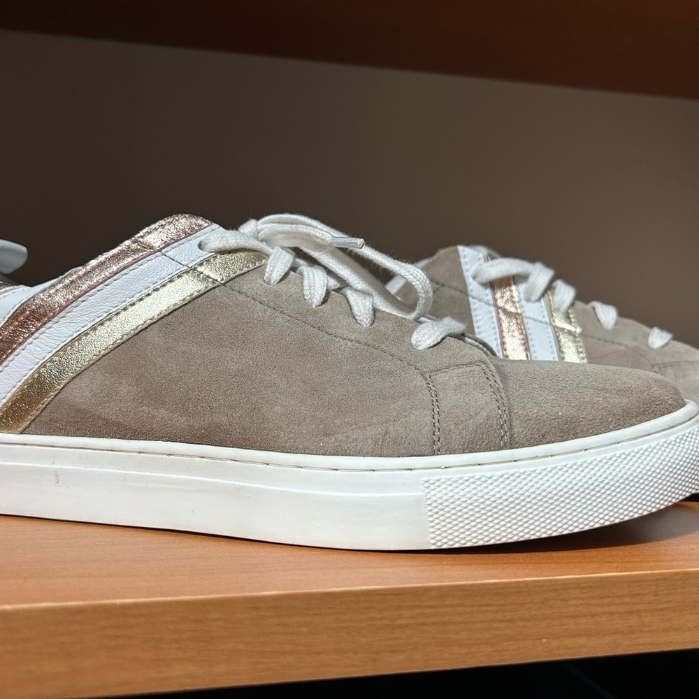 Seychelles Taupe and Gold Women's Sneakers